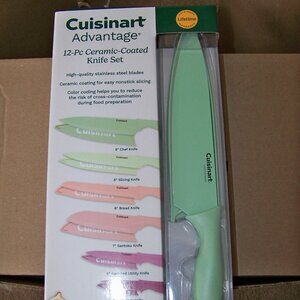 Cuisinart 12 Piece Ceramic Coated Knife Set, New